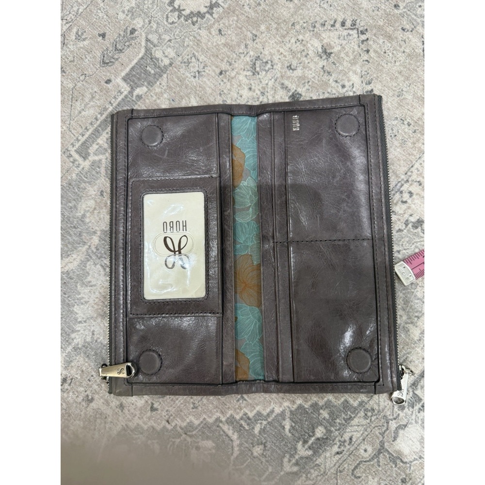 Hobo International Wallet Clutch Gray Leather Bifold Women’s Classic